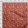 thumbnail image 3 of oneOone Rayon Dark Peach Fabric Game Video Game Doodle Sewing Craft Projects Fabric Prints By Yard 56 Inch Wide, 3 of 4
