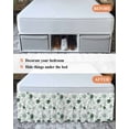 thumbnail image 7 of Sage Green Flower Wrap Around Bed Skirts for King Bed 16" Drop,Bed Skirt with Adjustable Elastic Belt Dust Ruffle Bed Valance for Bedroom Hotel Vintage Rose Floral Botanical Leaf Bed Frame Cover, 7 of 7