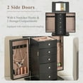 thumbnail image 5 of Gymax Jewelry Armoire w/ Top Flip Mirror Standing Jewelry Chest w/ 4 Drawers Black, 5 of 10