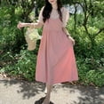 thumbnail image 6 of Cute Sweet Women's Summer Dress with Puff Sleeves, Stylish Two-Piece Look, Perfect for Daily Wear, School, or Travel, 6 of 8