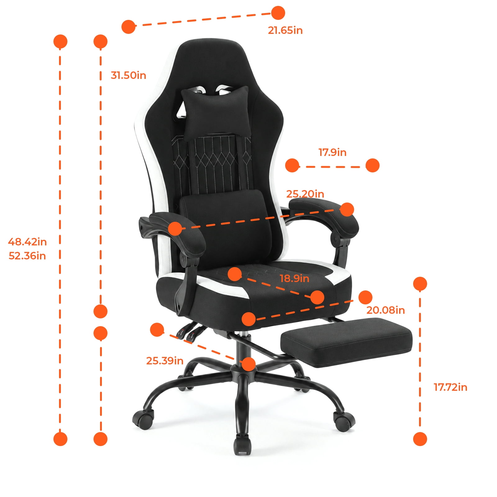 Alvantor Gaming Chair, Computer Office Chair with Linkage Armrests and Footrest, High Back Ergonomic Computer Chair with Lumbar Support Task Chair with Footrest