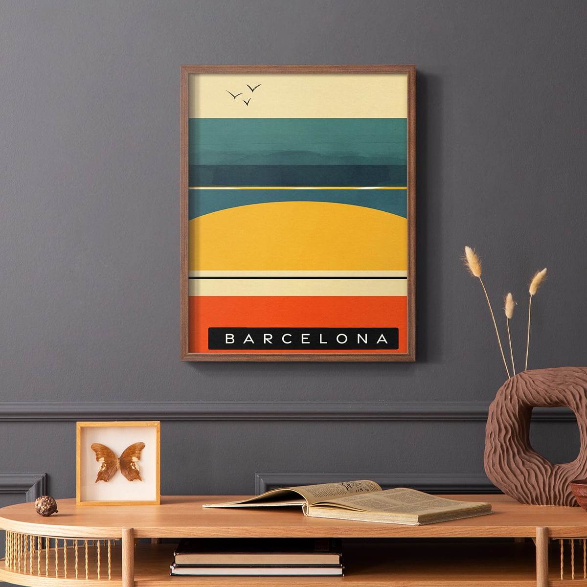 Summer Abroad II Framed Print in Brown Solid Wood Framed Print No Nail Hanging
