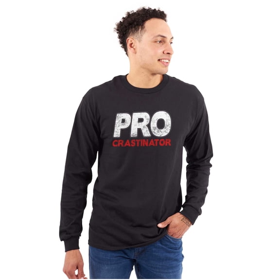 Funny Professional Procrastinator Long Sleeve TShirt Men Women Brisco Brands S