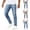 Blue, variant on Frnrwgo Men's Motorcycle Denim Jeans Slim Fit Stretch Breathable Tear Resistant Fashion Zipper Button Pockets Casual Outdoor Pants