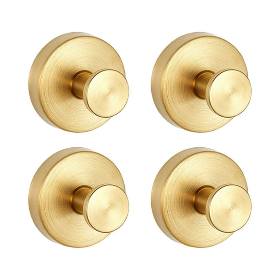 DAMAI Gold Waterproof Suction Cup Hooks,4-Pack Heavy Duty Stainless Steel No Drill Shower Hooks for Glass Window,Removable Towel Hooks for Bathrooms