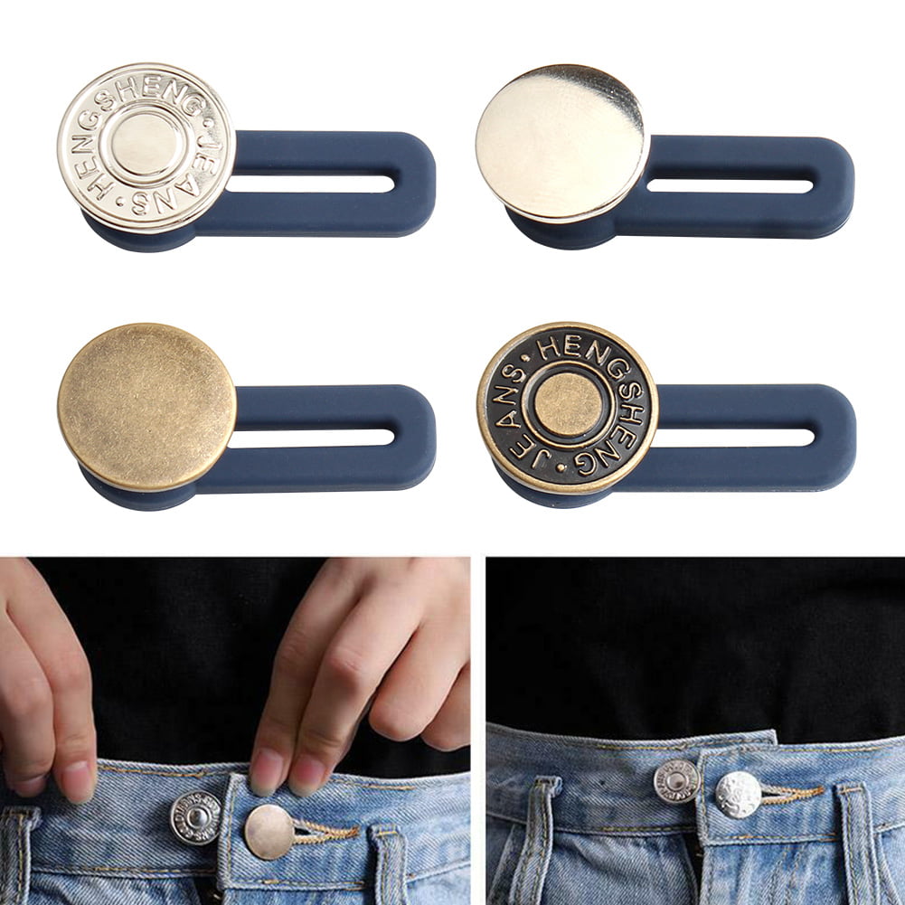 Metal Trouser Jeans Retractable Button Buckle Waist Band Extended button