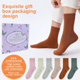 thumbnail image 2 of Women Thin Cotton Socks, Soft Cotton Bootie Socks Women Above Ankle Crew Socks (6-Pairs With gift box), 2 of 13