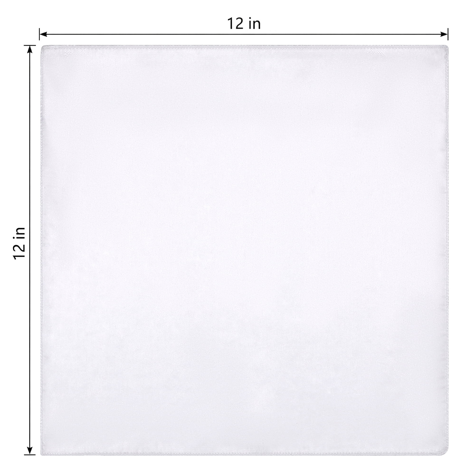 Unique Bargains 12Pcs Reusable Table Dinner Napkins White 12x12inch