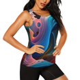 thumbnail image 2 of Hirioo Vibrant Fluid Motion Art for Women's Workout Tank Top Sleeveless Workout Tops Athletic Gym Shirts-X-Large, 2 of 7