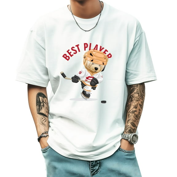 Graphic Tees for Men Summer New Print Casual Tee Fashion Trend Sports Shirt Select