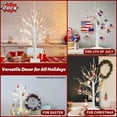 thumbnail image 6 of Christmas Decorations Indoor, 2 ft Lighted Birch Tree with 24 LED Lights for Home Decor, Battery Operated/USB Tabletop Artificial White Trees with Warm White Lights, 2 pcs, 6 of 9