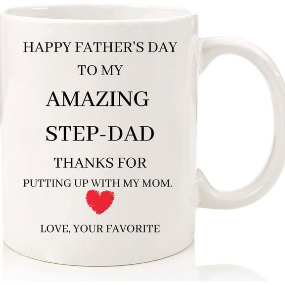 Father's Day Gift For Step Dad, Funny Gift For Step Dad, Funny Mug For Step Dad, Gift For Bonus Dad, Ceramic Novelty Coffee Mugs 11oz, 15oz Mug, Tea Cup, Gift Present Mug For Birthday, C