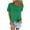 Green, variant on Dgankt Shirts for Women Women's Summer Solid Color Round Neck Short Sleeved T-shirt Top