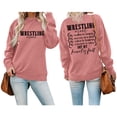 thumbnail image 4 of Women's Sweatshirts 2025 Wrestling Mom Sweatshirt Long Sleeve Crewneck Graphic Pullover Tops Sweatshirt for Women, 4 of 5