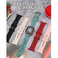thumbnail image 4 of Wearlizer Christmas Snowflakes Engraved Watch Band Compatible with Apple Watch Band 42mm Christmas Gift Silicone Band for Girls, 44mm/45mm/49mm Series 8 7 6 5 4 3 2 1 SE, 4 of 6
