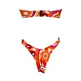 thumbnail image 6 of QYZEU Swimsuits for Women Bikini Strapless Bathing Suit Floral Print Tie Front Bikini Bathing Suit 2 Piece Swimsuits Breathable Comfort Lightweight Swimwear Red M, 6 of 6
