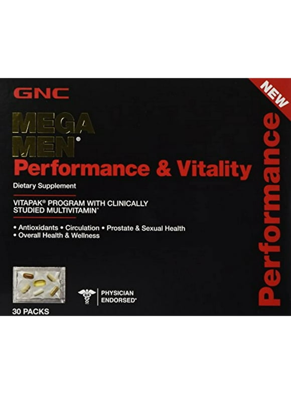 GNC MEGA MEN Performance and Vitality 30 Packs NEW and IMPROVED