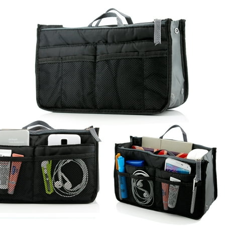 Lady Women Travel Insert Organizer Compartment Bag Handbag Purse Large Liner Tidy Cosmetic Makeup Pouch Storage Tote Bag