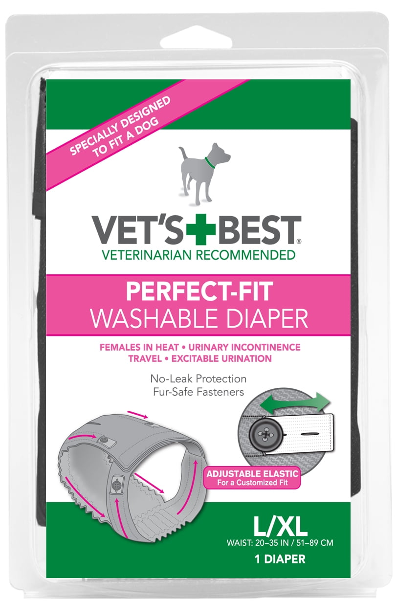 Vet's Best Perfect Fit Washable Female Dog Diaper, L/XL, 1 ct Walmart