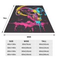 thumbnail image 3 of Salouo Neon Gothic Skull Moon Print Bed Blankets,Flannel Blanket Comfortable Air Conditioning Blanket Lightweight Blanket for Sofa Bed Travel & Couch -50"x40", 3 of 8