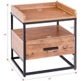 thumbnail image 2 of Giantex 2-Tiers End Side Table, Wooden Nightstand, Cabinet with Drawer and Rustic Shelf Decoration in Living Room,Bedroom,Lounge, 2 of 7