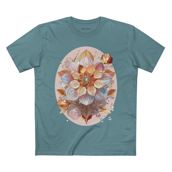 Floral Shirt, Shirt with Flower, Tee Shirt with Antique Flower