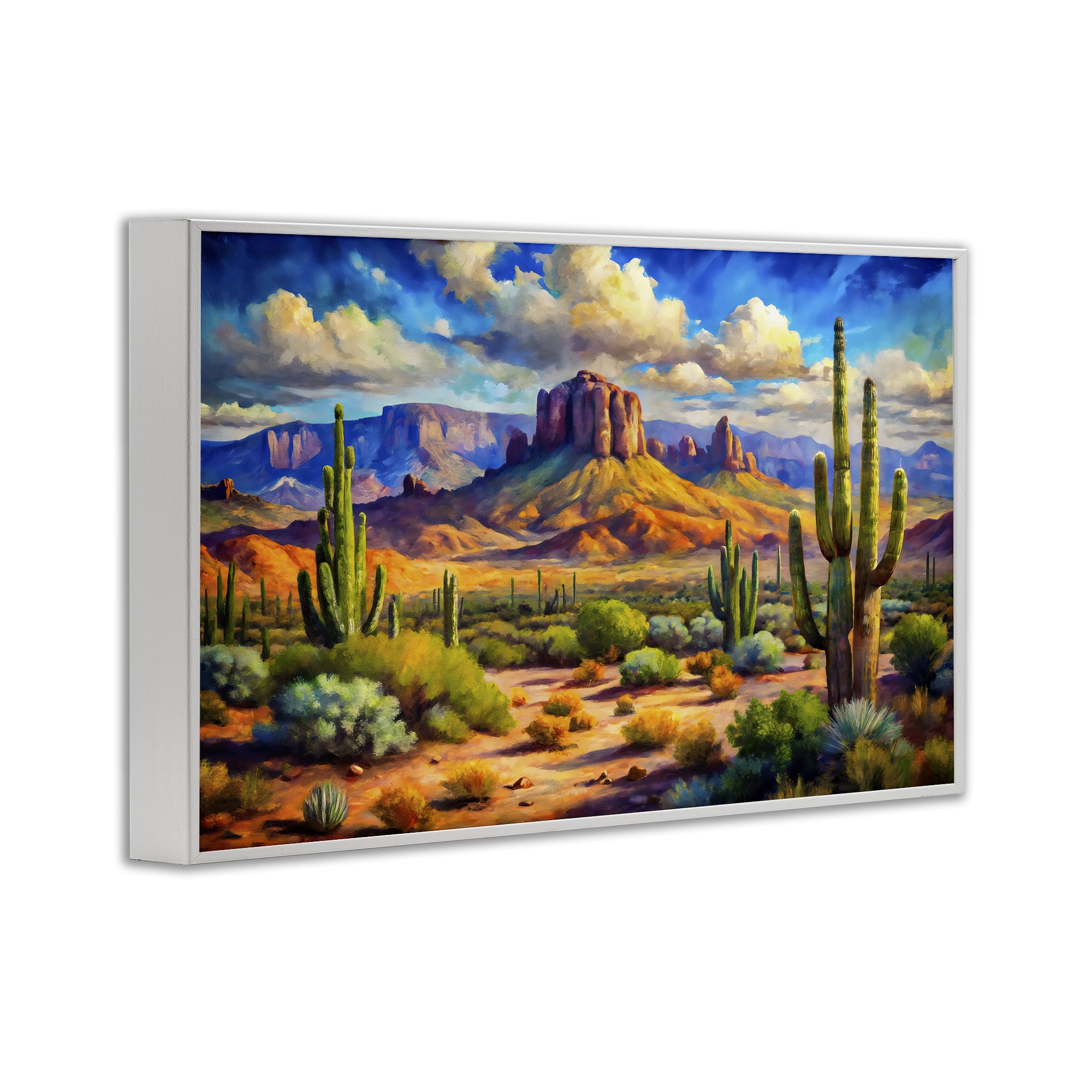 Stupell Industries Majestic Saguaro Desert Landscape White Framed Giclee Art, design by Creative Studio