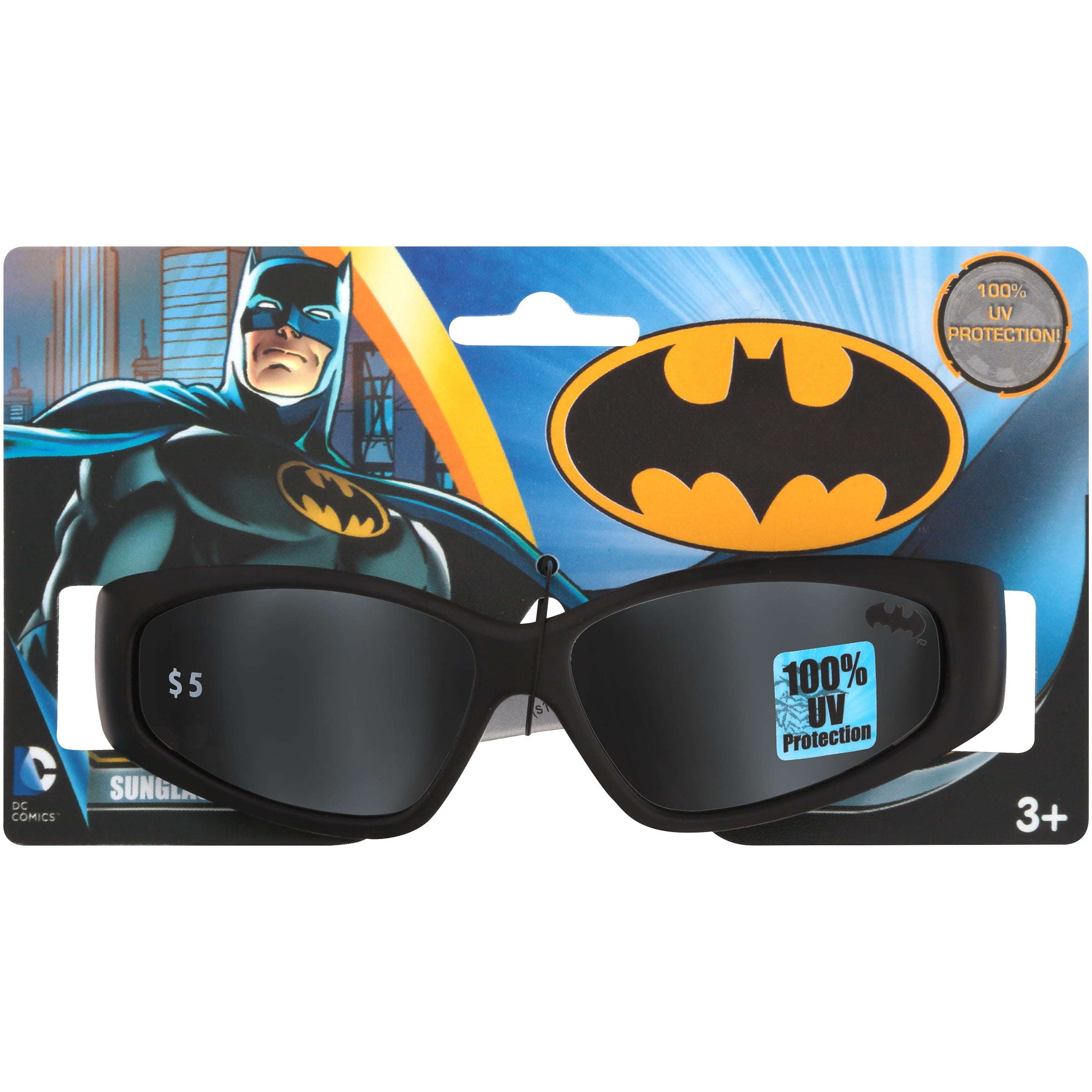 Boys Black Batman Logo Design Sunglasses Cat 3 UV Protection 3-6 Years 