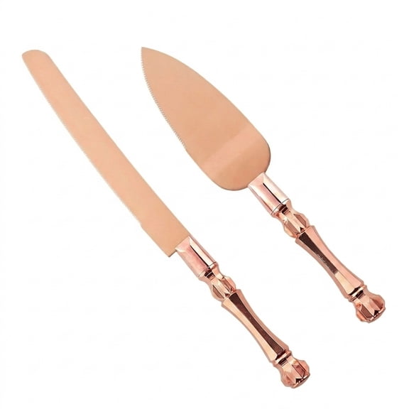 Homi Styles Wedding Cake Knife and Server Set Cake Server Rose Gold
