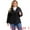 Black, variant on Plus Size Trench Lightweight Anorak Zip Up Jacket L Black