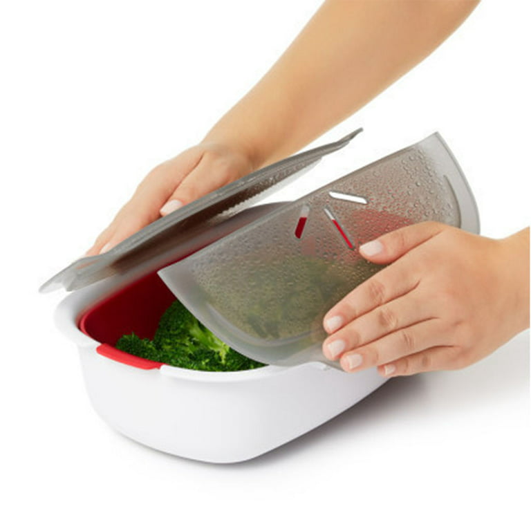 Microwave Steamer Microwave Vegetable Steamer with Lid PP Material  Detachable 