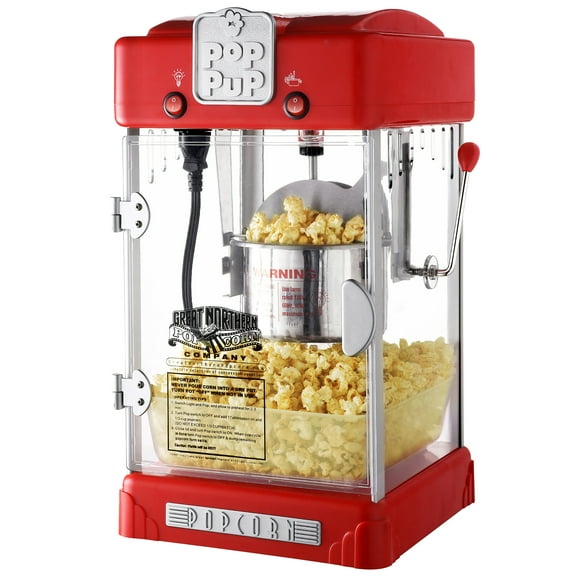 Great Northern Popcorn 2.5oz Pop Pup Popcorn Machine for Home, Red