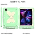 thumbnail image 2 of JTCASES for iPad Pro 11 2022/2021/2020/2018, iPad Air 5th/4th Generation Case, Crossbody Lanyard Pencil Holder Butterfly Wings Kickstand PC Silicone Kids-friendly Sockproof Back Shell, Beige/Green, 2 of 9