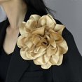 thumbnail image 2 of 14/19cm Fashion Large Flower Brooch Colorful Satin Fabric French Flower Brooch Handmade Suit Sweater Coat Decor Pins Brooches, 2 of 5
