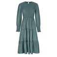 thumbnail image 4 of Pompotops Robe Décontractée Mode Femme Col Rond Taille Haute Manches Longues Mi-Mollet en Solde, 4 of 8