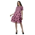 thumbnail image 4 of Moomaya Short Sleeve Dresses Plus Size Women Scoop Neck Mini Tunic Dresss, 4 of 6