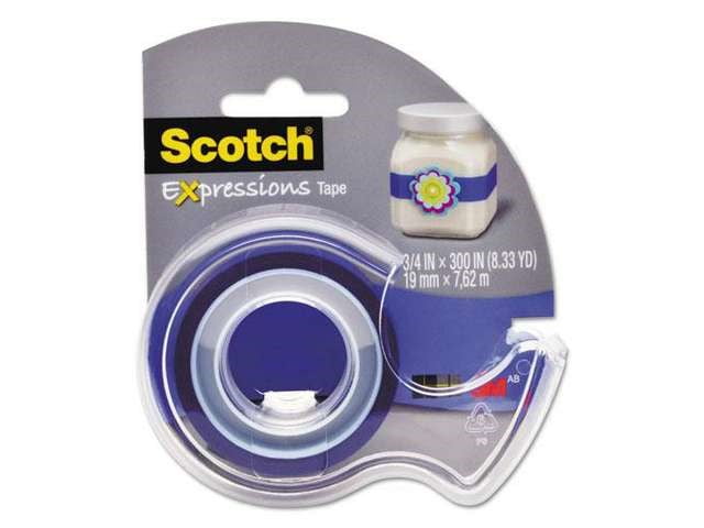 Scotch C214BLU2D Scotch Expressions Magic Tape with Dispenser, 3/4 x 300, Dark Blue