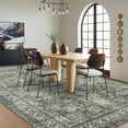 thumbnail image 3 of YUSAZENS 4x6 Vintage Washable Area Rug, Non-Slip Farmhouse Boho Geometric Bedroom Decor, Soft Office Carpet, Brown-Green, 3 of 6