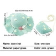thumbnail image 2 of Girls Sun Hat with Shoulder Bag Set Large Brim Flower Beach Summer Hat Straw Purse Beach Bag Cute Flower Summer Beach Cap, 2 of 6
