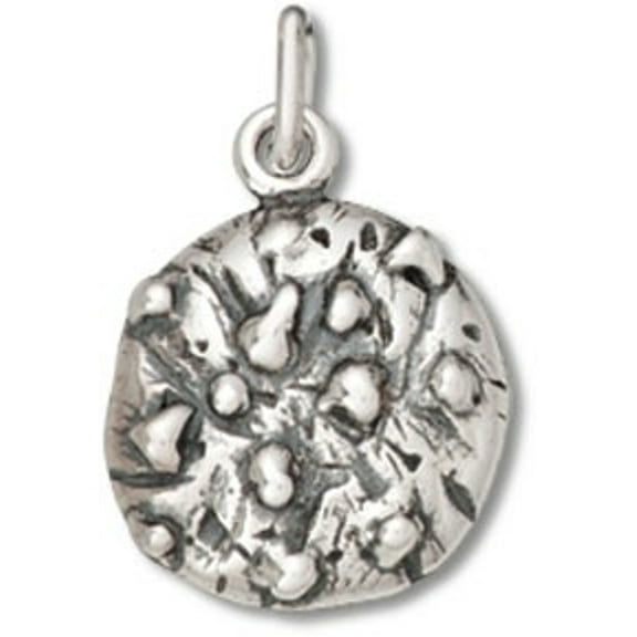 Sterling Silver 16" .8mm Box Chain 3D Chocolate Chip Cookie Pendant Necklace