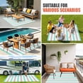 thumbnail image 4 of Aqua Stripe Outdoor Rug for Patio/Deck/Porch, Non-Slip Large Area Rug 5 x 8 Ft, Geometric Grey White Vertical Striped Indoor Outdoor Rugs Washable Area Rugs, Reversible Camping Rug Carpet Runner, 4 of 8