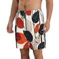 thumbnail image 2 of Pofeuu Modern Abstract Leaf Pattern Prin Men's Swim Trunks Quick Dry Bathing Suit Swimming Board Shorts Mesh Lining Beach Swimwear-Small, 2 of 6