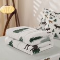 thumbnail image 5 of Manfei Funny Elk Zipper Twin Comforter Sets with Fitted Sheet and 2 Pillowcases, Woodland Pine Tree Zipper Bedding Set, Tan Brown, Gray Reversible, 4 Pieces, 5 of 7