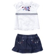 Eeyore Eyelet Blouse and Denim Skirt Set for Girls - Newborn