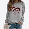 thumbnail image 2 of Amzcrzy Valentine's Day Valentines Chemises pour Femmes Tendance Imprimé Cœur Tee Tops Décontracté Confortable Col Rond Printemps Été Tops Classique Polyvalent Manches Longues T-Shirts, 2 of 3