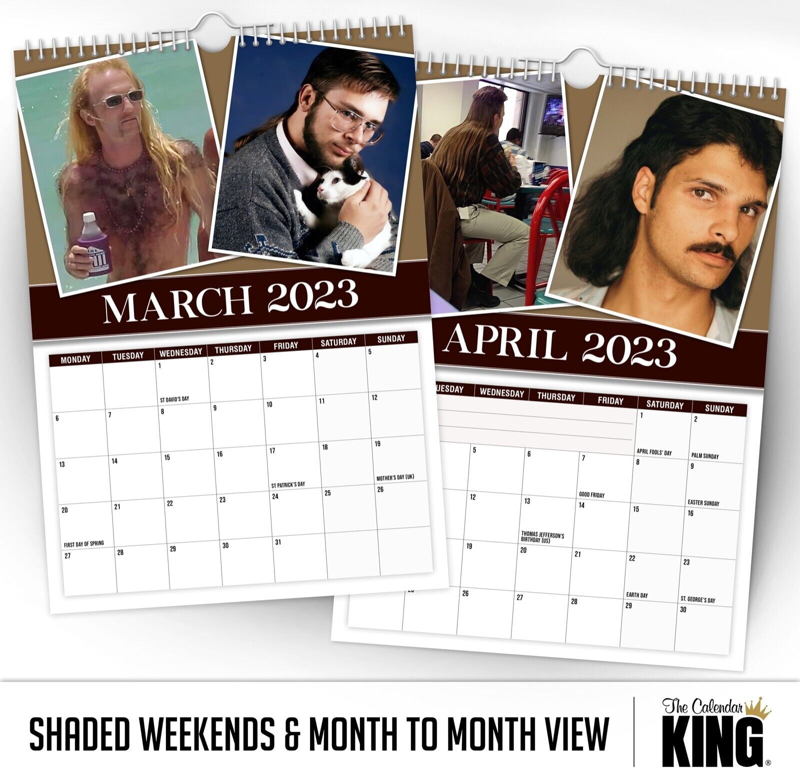 world-s-greatest-mullets-2023-wall-calendar-funny-quirky-christmas-walmart-com