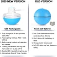 thumbnail image 2 of Juguete azul para gatos, pelota con luz LED, hierba gatera, cascabel y pluma, rotación automática de 360 grados mejorada y carga USB, juguete interactivo para gatos, perros y gatitos., 2 of 5