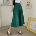 thumbnail image 5 of PIKADINGNIS Summer Casual A-line Skirts for Women Vintage Solid Color High Waist Skirts Woman Korean Fashion Student Skirt 4XL, 5 of 6