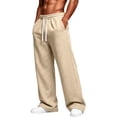 thumbnail image 2 of Baggy Sweatpants Men Fleece Straight Leg Sweat Pants Drawstring Waist Jogging Athletic Workoout Pants with Pockets Casual Wear, 2 of 7