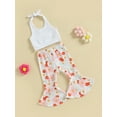 thumbnail image 3 of Bagilaanoe 2pcs Toddler Baby Girl Long Pants Set Sleeveless Vest Tops + Flower Flare Trousers 6M 12M 18M 24M 3T 4T Kids Summer Casual Outfits, 3 of 8